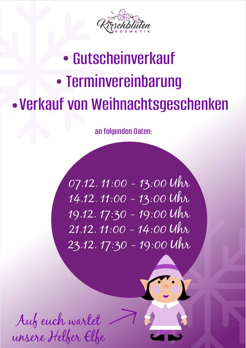 Gutscheine und Pflegeprodukte zu Weihnachten oder Silvester kaufen